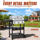 3-Brenner Gasgrill 36.000 BTU | Mobil mit Deckel