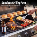 3-in-1 Gasgrill mit Grillplatte & 4 Brennern | 49.000 BTU