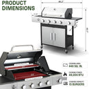 2-in-1 Gasgrill mit Grillplatte & 4 Brennern | 49.000 BTU