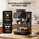 Espressomaschine mit Mahlwerk und Dampflanze | 20 Mahlgrade