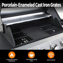 3-in-1 Gasgrill mit Grillplatte & 4 Brennern | 49.000 BTU