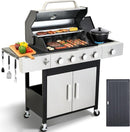 2-in-1 Gasgrill mit Grillplatte & 4 Brennern | 49.000 BTU