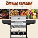 3-Brenner Gasgrill 36.000 BTU | Mobil mit Deckel