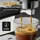 Retro-Espressomaschine 20 Bar mit Milchaufschäumer