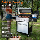 Gasgrill mit 5 Brennern & Seitenbrenner | 68.000 BTU