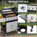 2-in-1 Gasgrill mit Grillplatte & 4 Brennern | 49.000 BTU